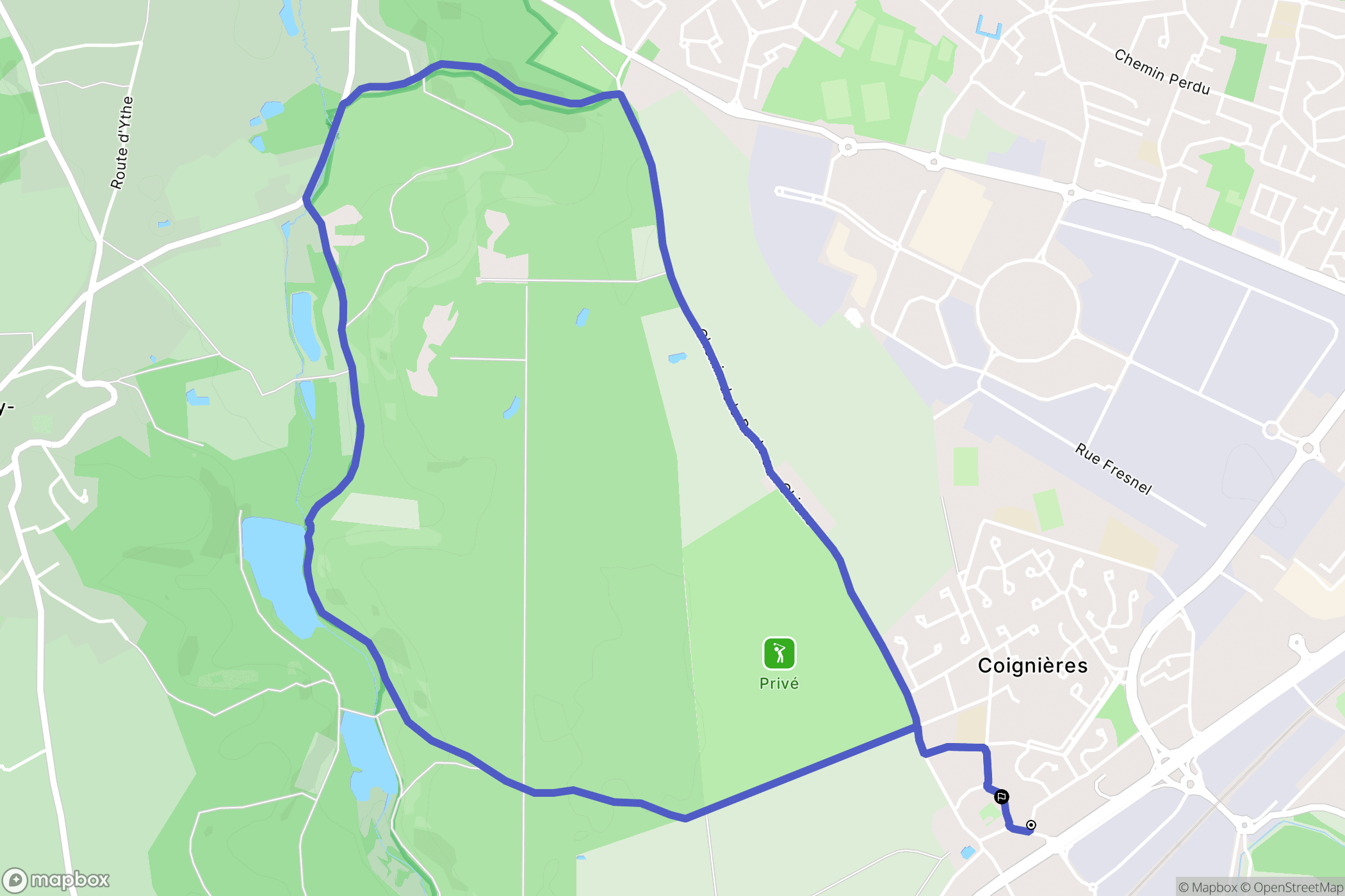 Coignières : carte du parcours de randonnée - France