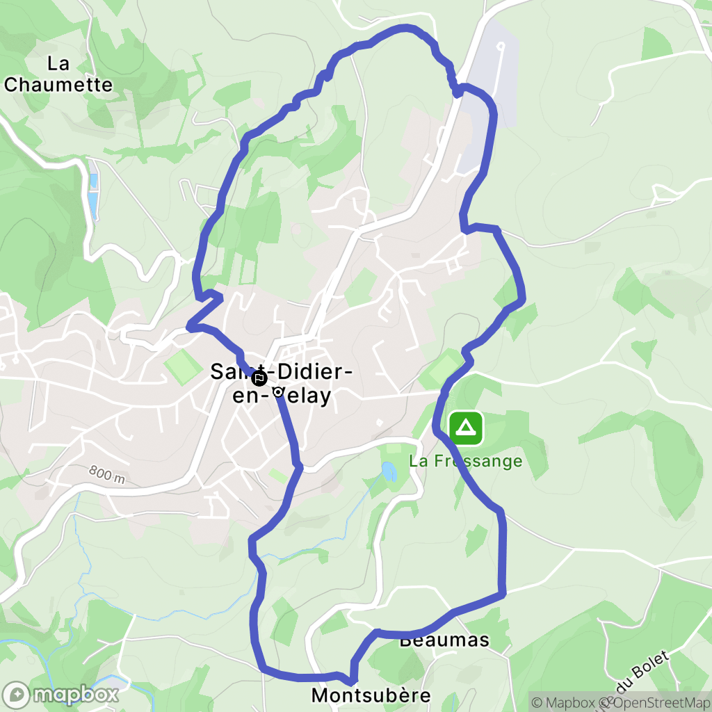 Saint-Didier-en-Velay : carte du parcours de randonnée - France