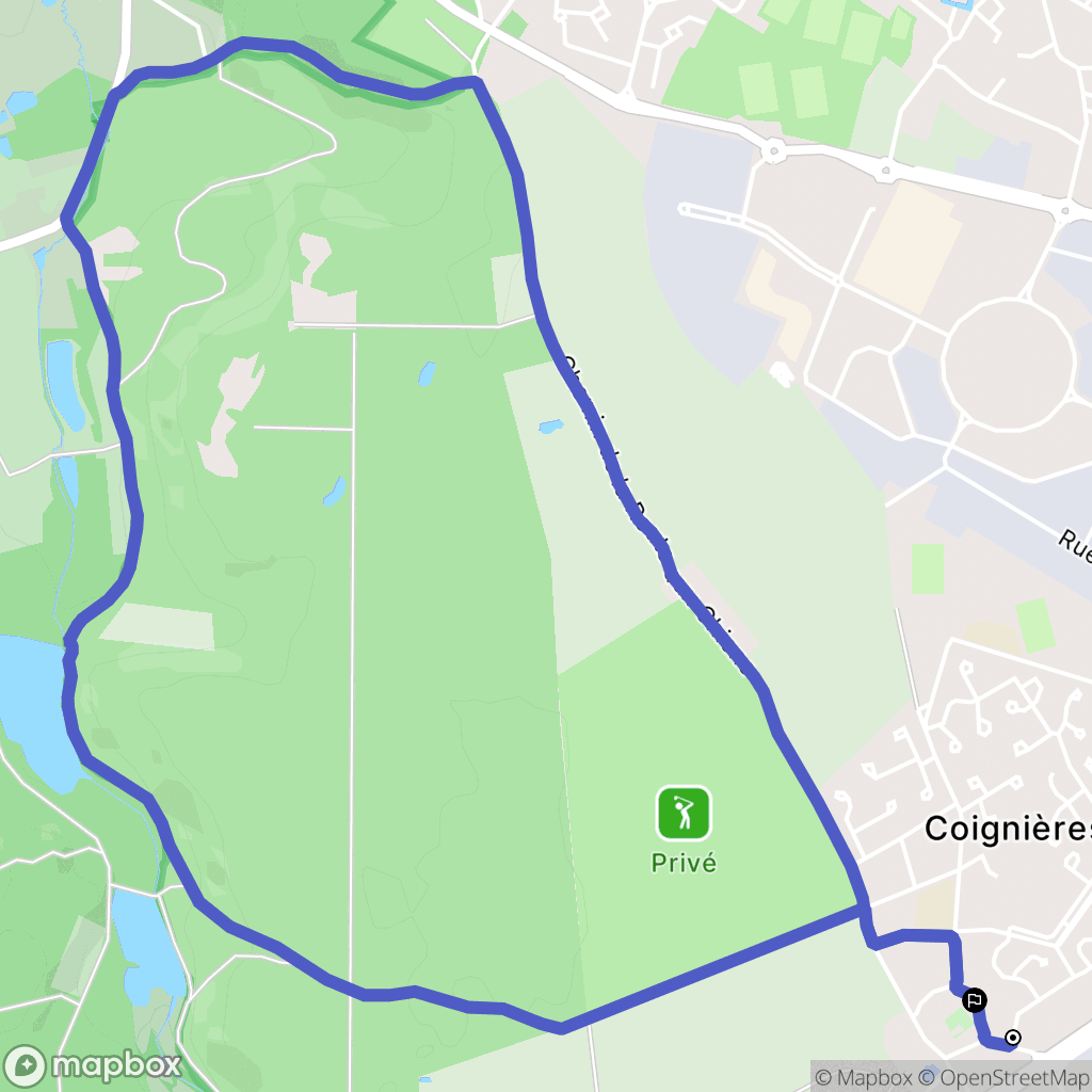 Coignières : carte du parcours de randonnée - France