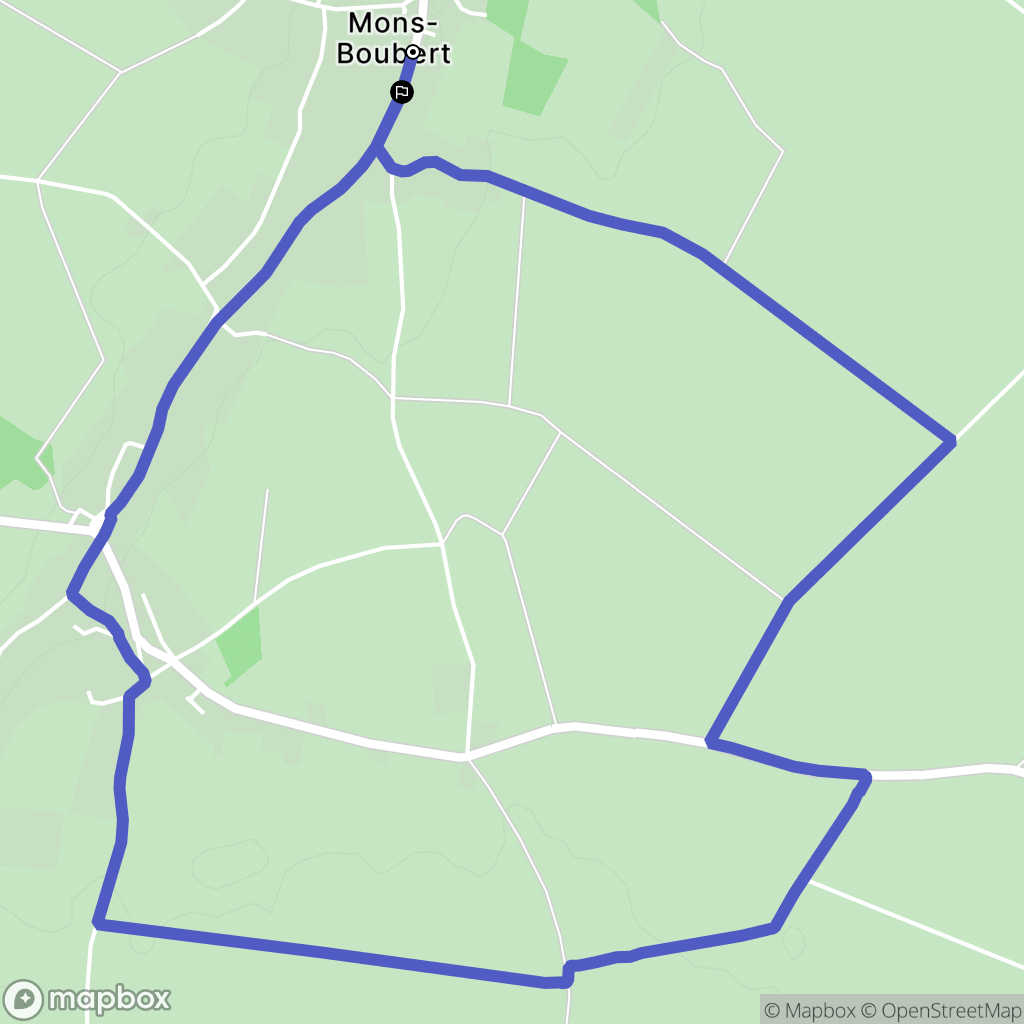 Mons-Boubert : carte du parcours de randonnée - France