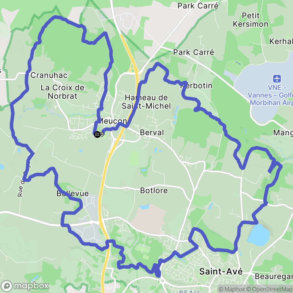 Meucon : carte du parcours de randonnée - France