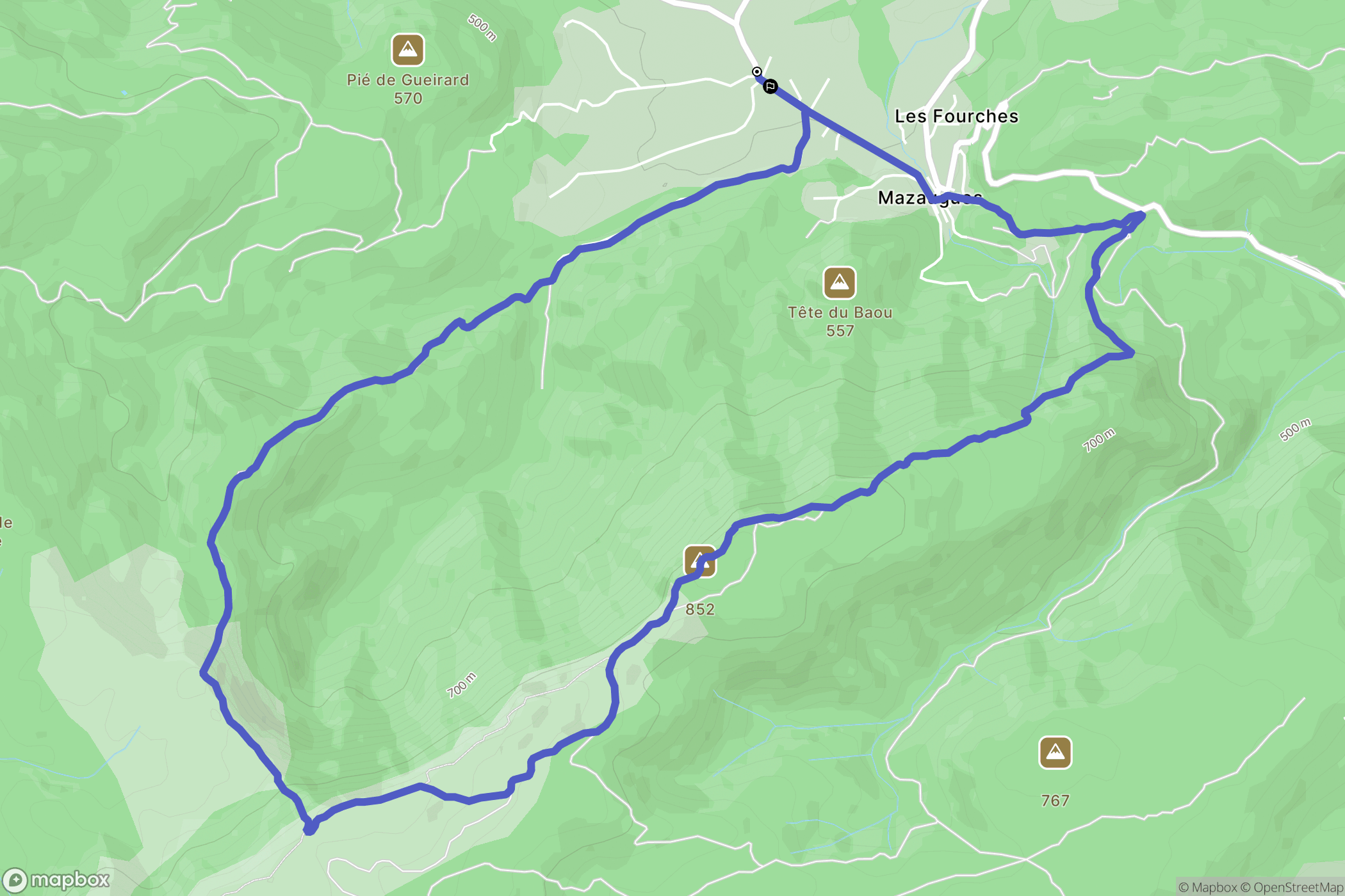 Mazaugues : carte du parcours de randonnée - France