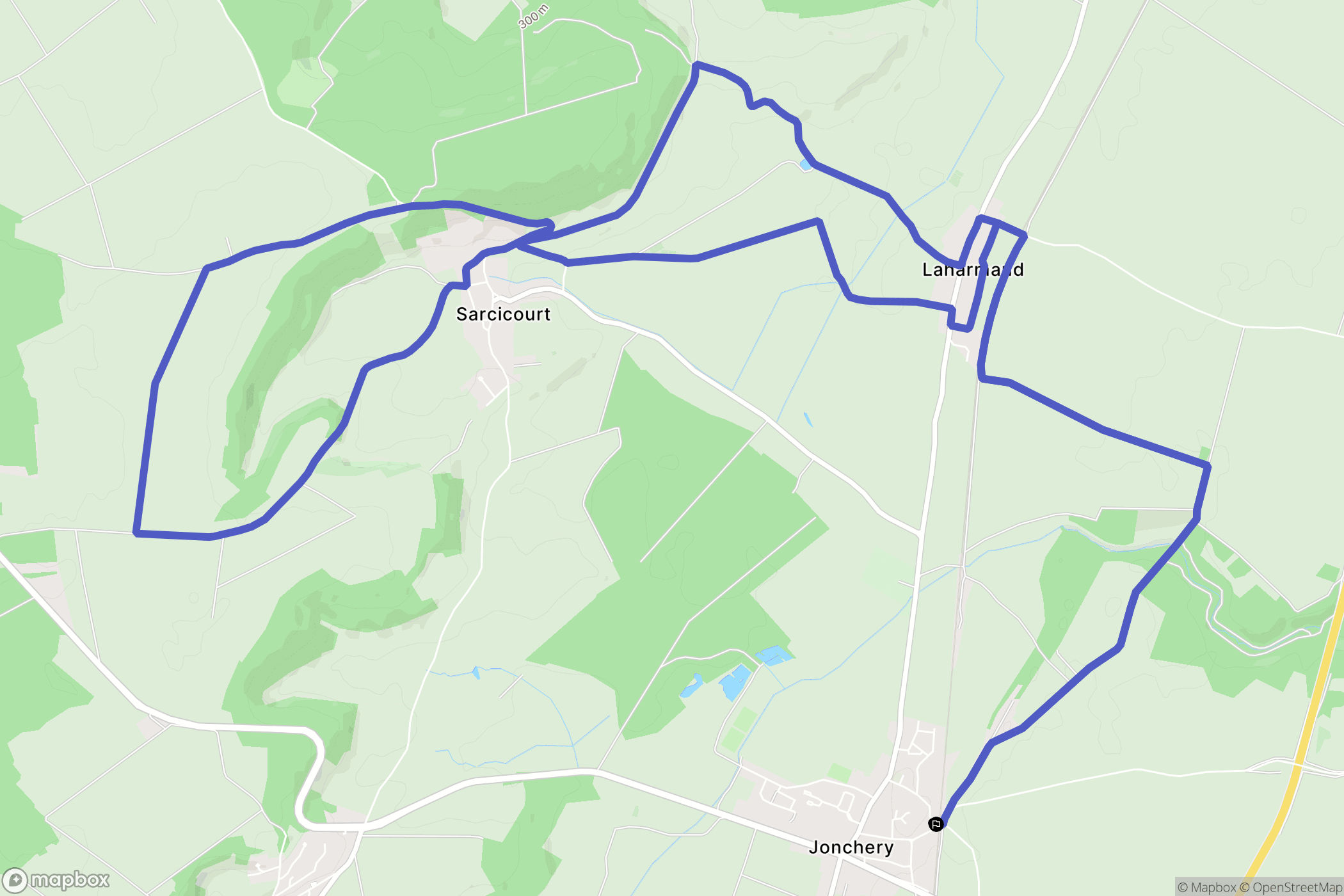 Jonchery : carte du parcours de randonnée - France