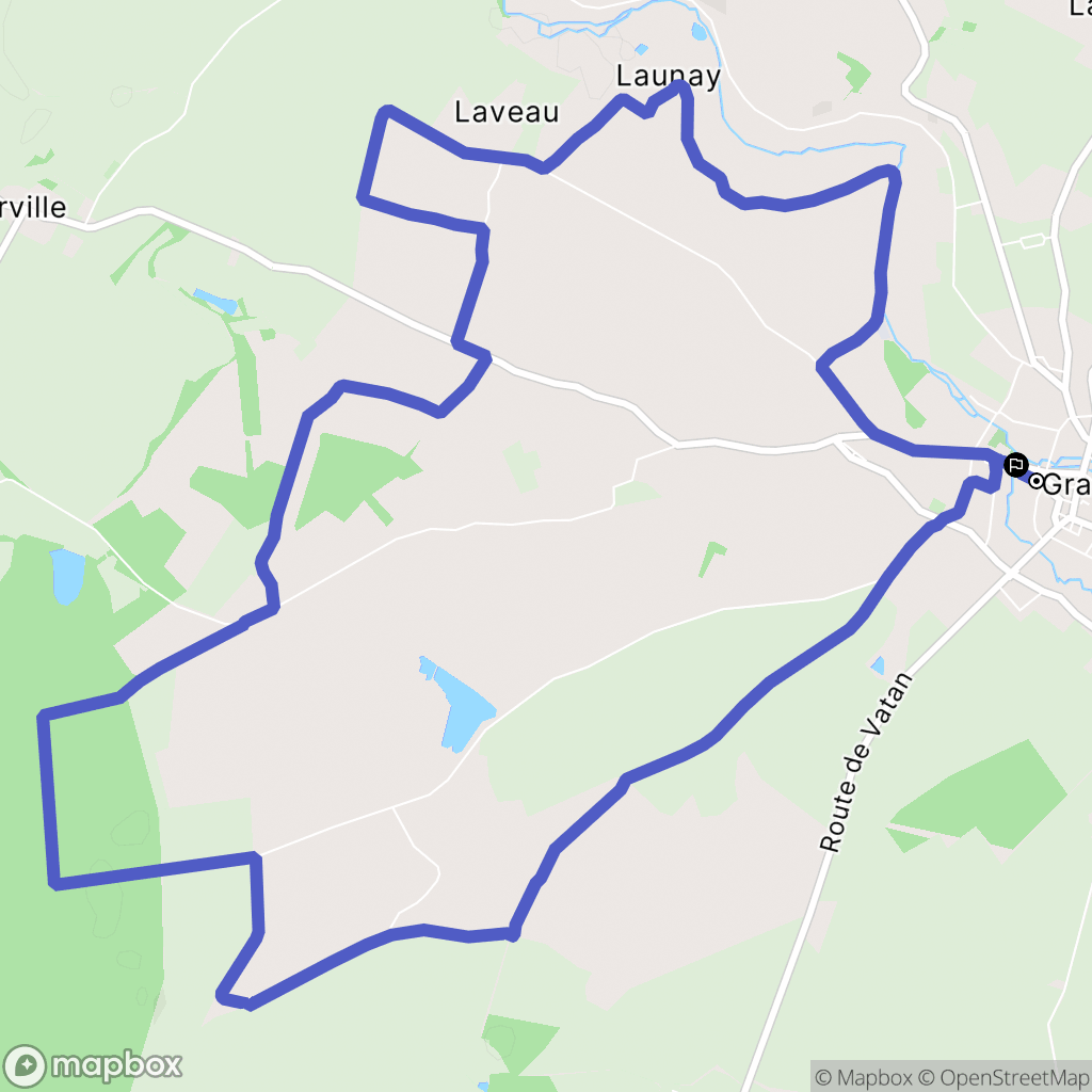 Graçay : carte du parcours de randonnée - France