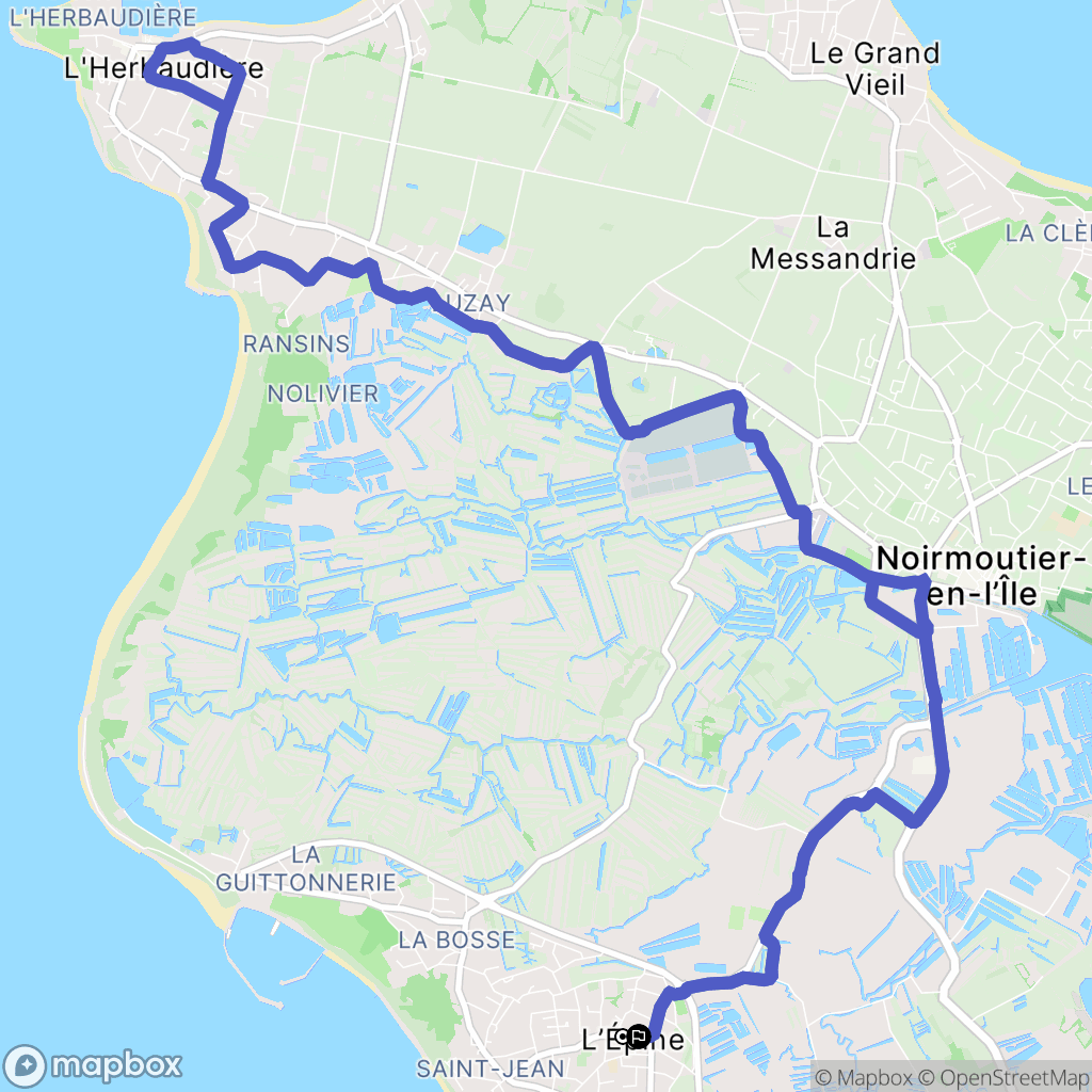 L'Épine : carte du parcours de randonnée - France