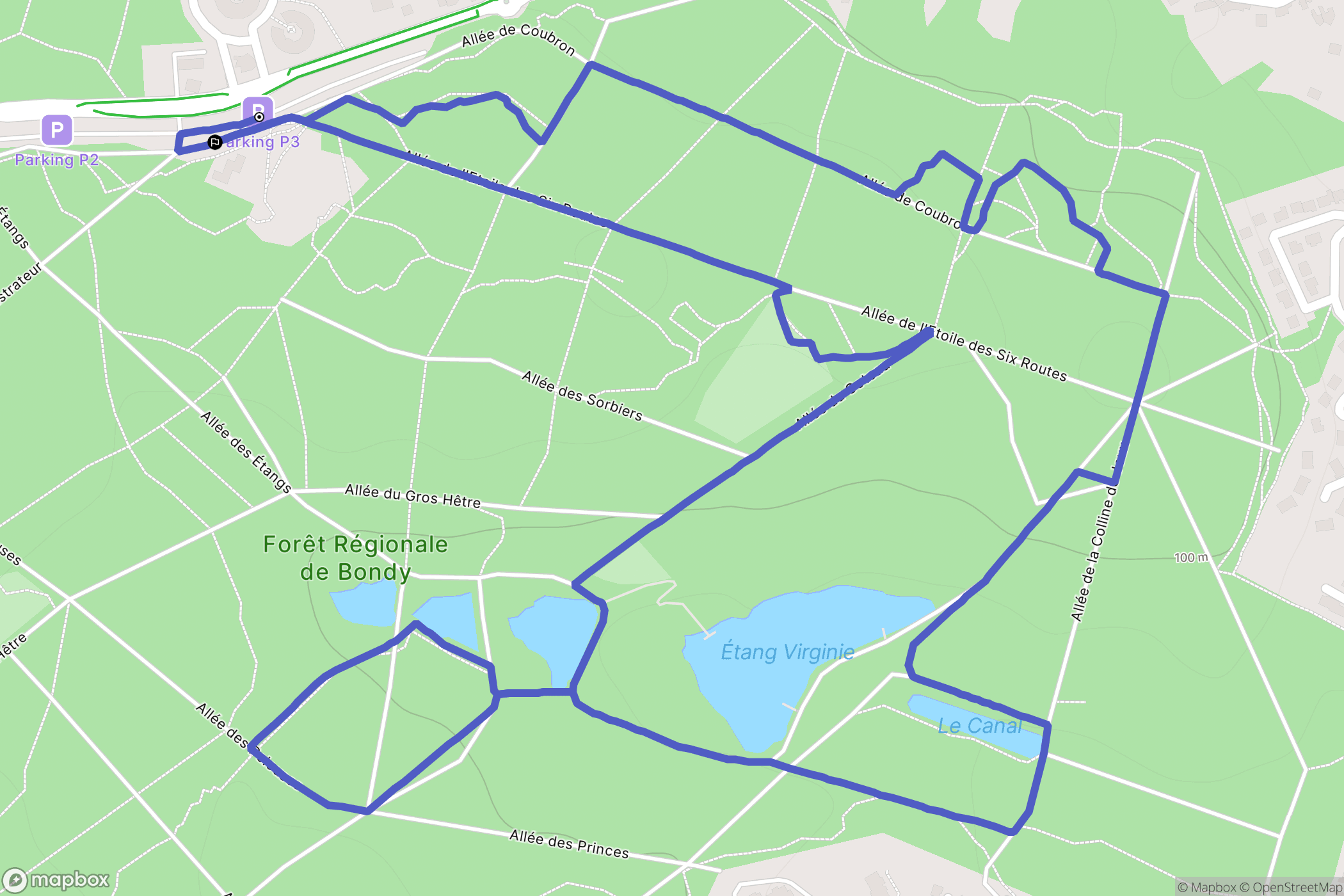 Coubron : carte du parcours de randonnée - France