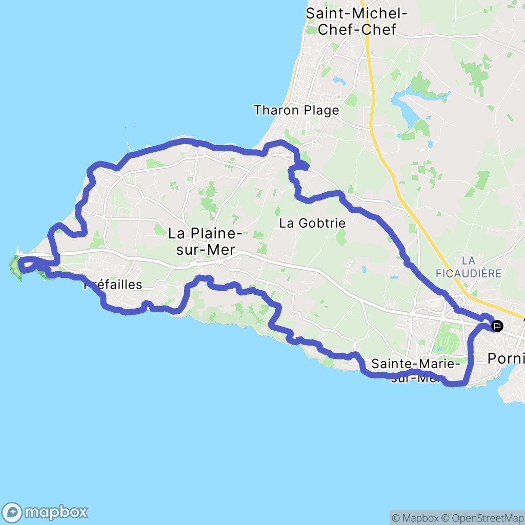 Pornic : carte du parcours de randonnée - France