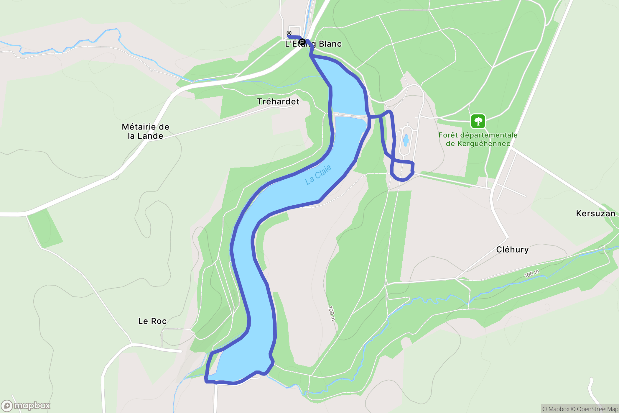 Saint-Allouestre : carte du parcours de randonnée - France
