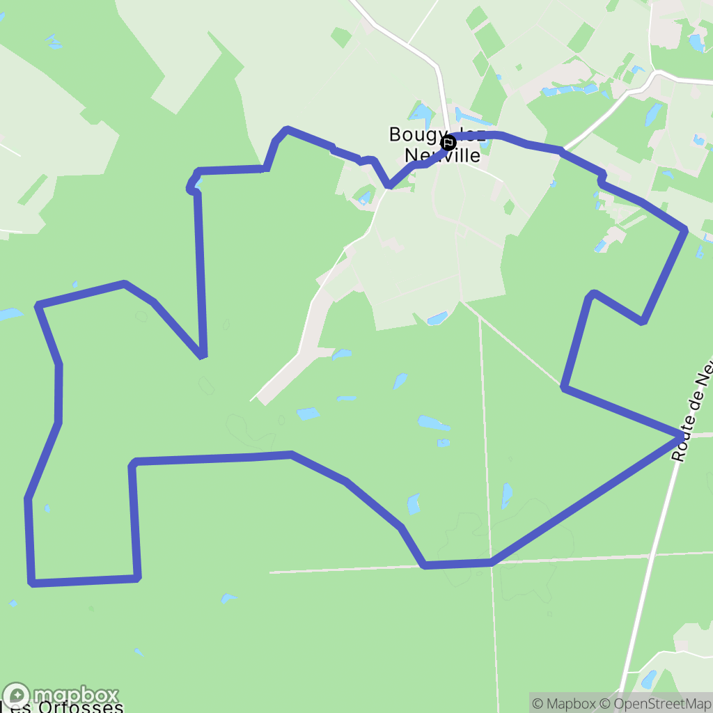 Bougy-lez-Neuville : carte du parcours de randonnée - France