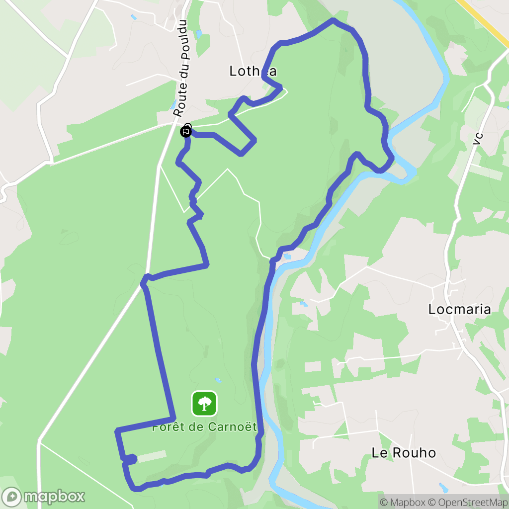 Quimperlé : carte du parcours de randonnée - France