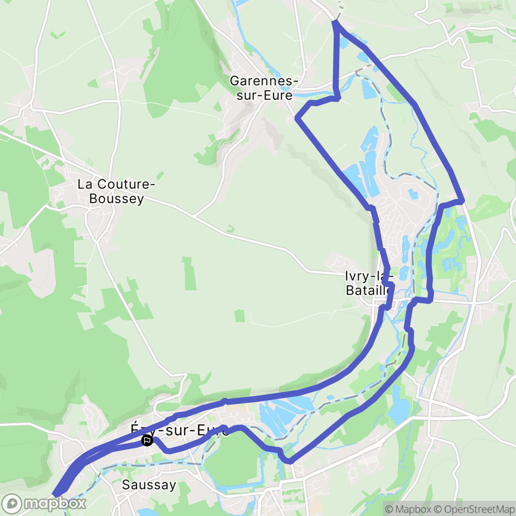 Ézy-sur-Eure : carte du parcours de randonnée - France