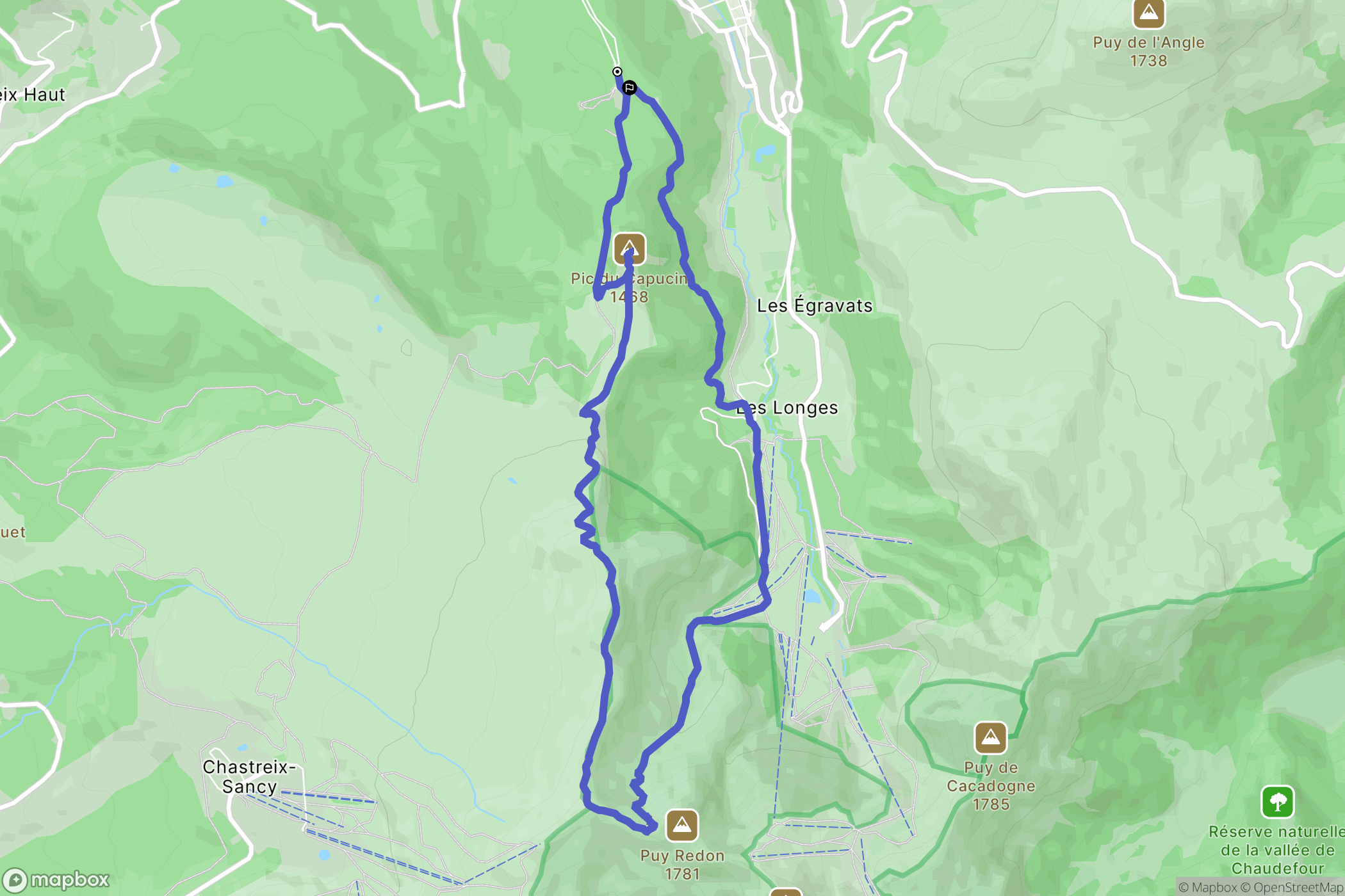 Mont-Dore : carte du parcours de randonnée - France