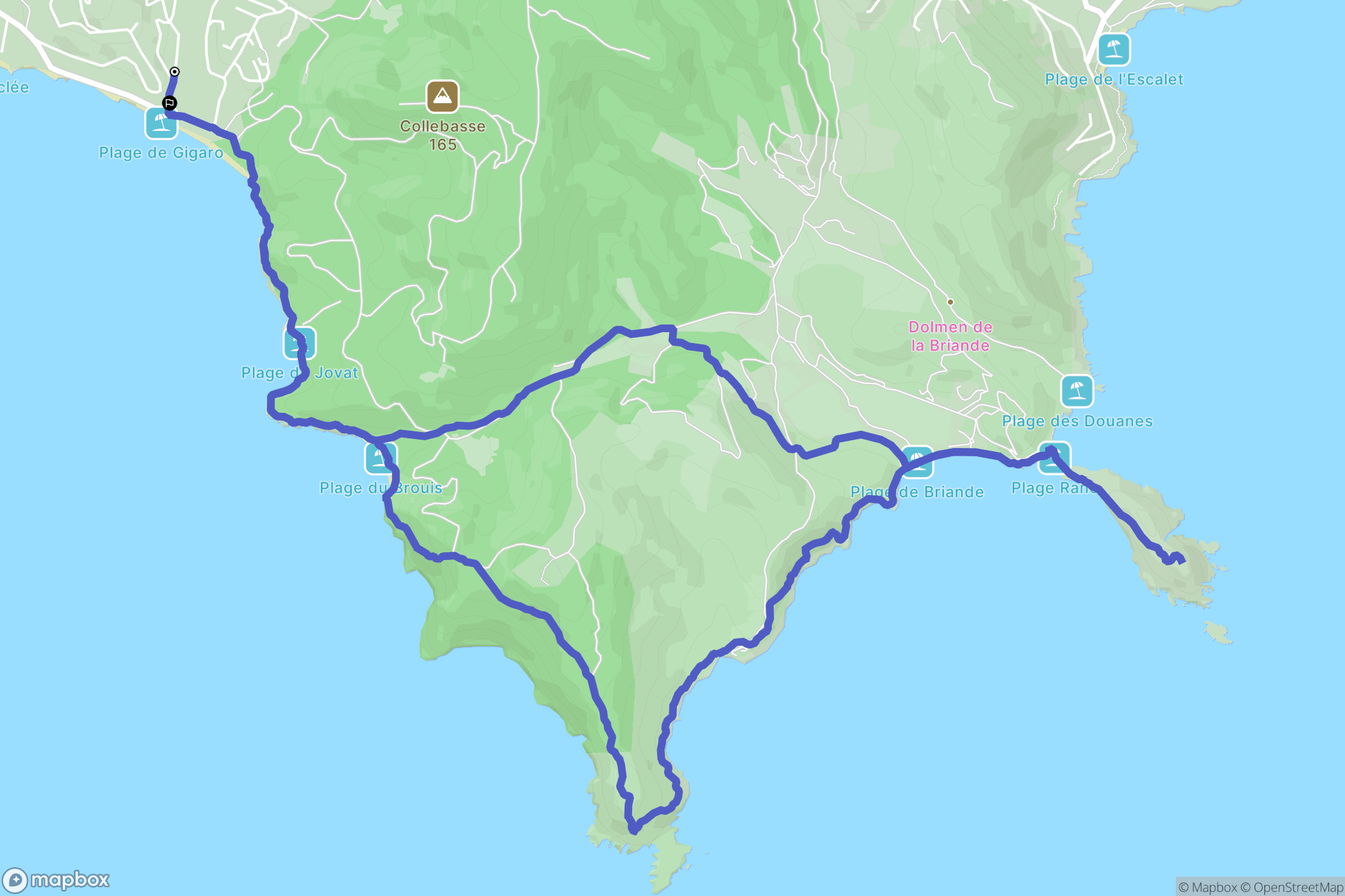 La Croix-Valmer : carte du parcours de randonnée - France