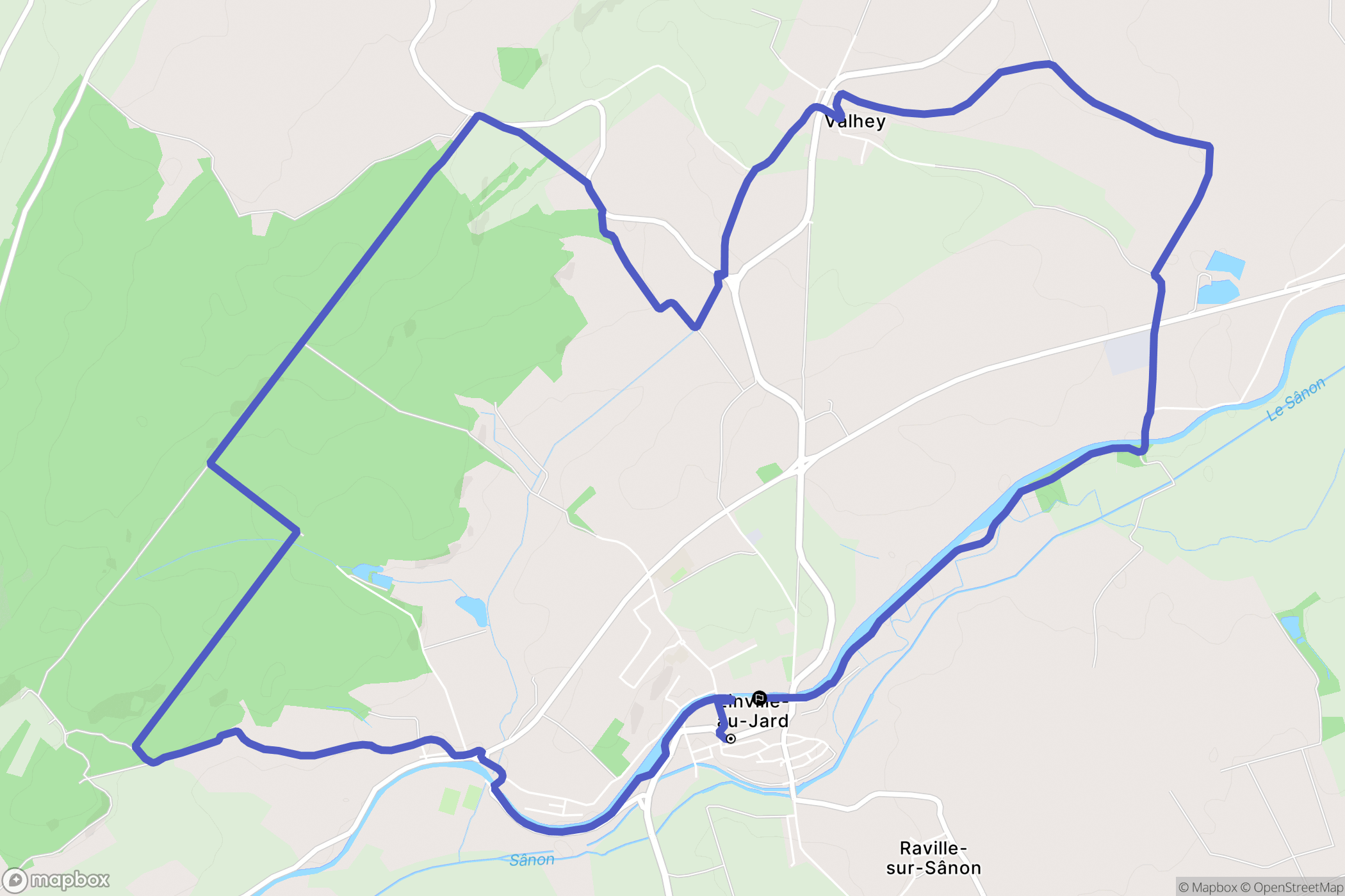 Einville-au-Jard : carte du parcours de randonnée - France