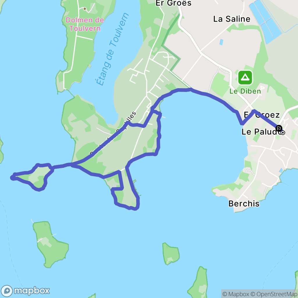 Larmor-Baden : carte du parcours de randonnée - France