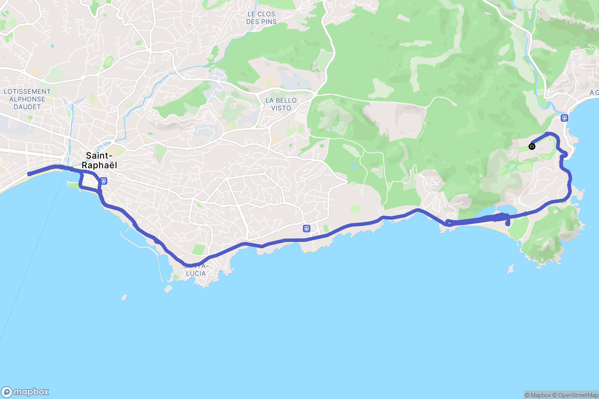 Saint-Raphaël : carte du parcours de randonnée - France