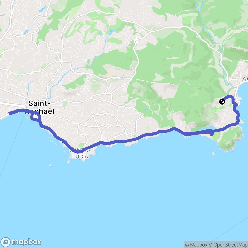Saint-Raphaël : carte du parcours de randonnée - France