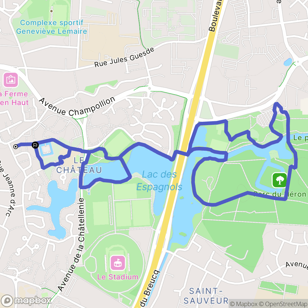 Villeneuve-d'Ascq : carte du parcours de randonnée - France