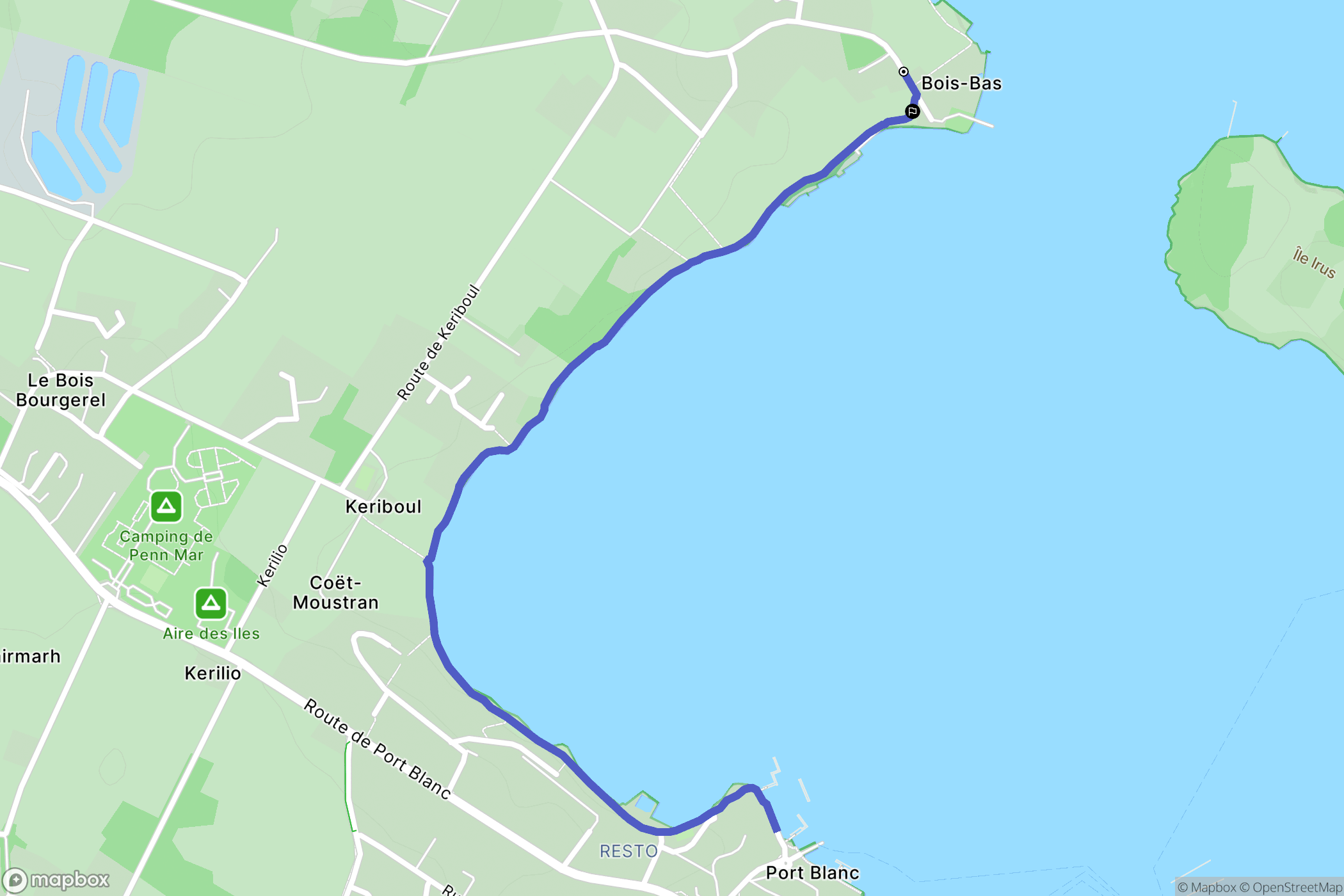 Baden : carte du parcours de randonnée - France
