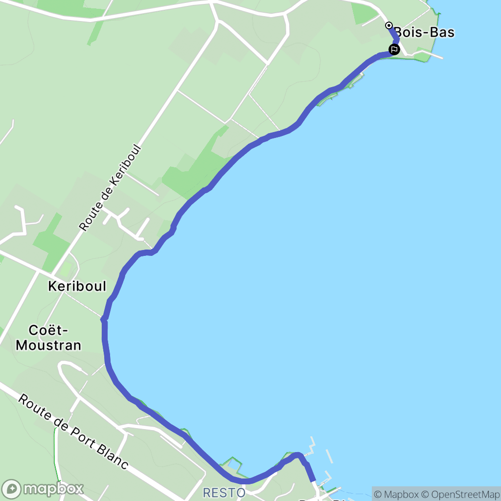 Baden : carte du parcours de randonnée - France