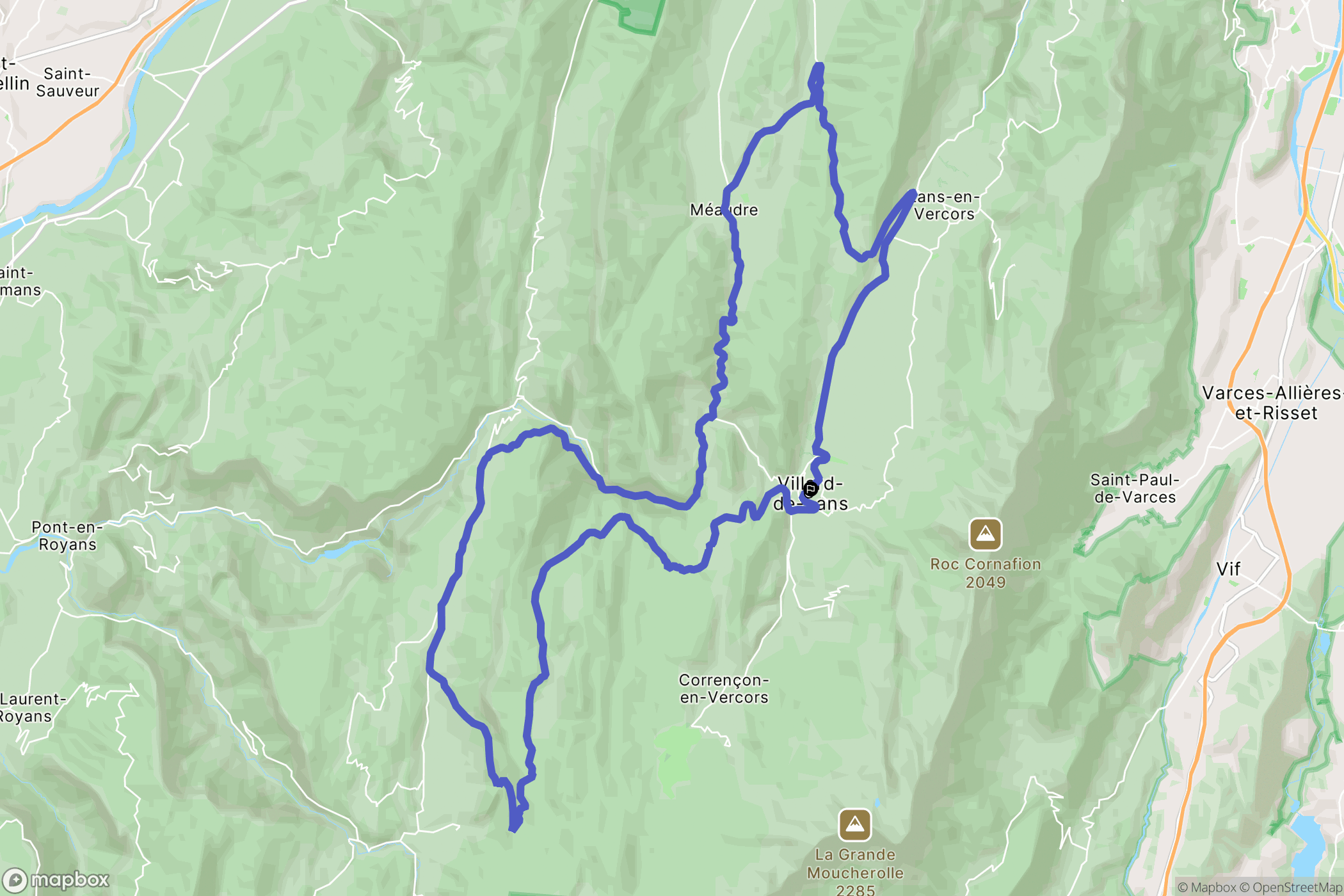 Villard-de-Lans : carte du parcours de randonnée - France