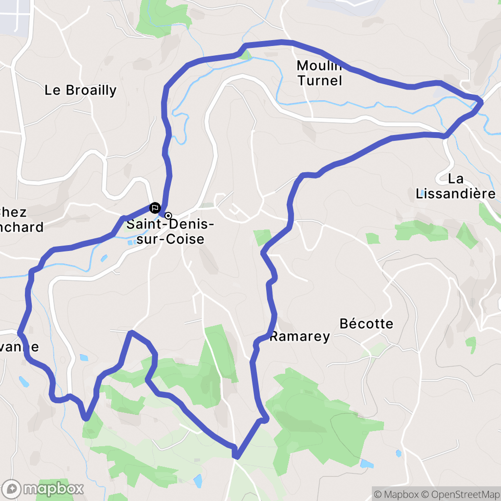 Saint-Denis-sur-Coise : carte du parcours de randonnée - France