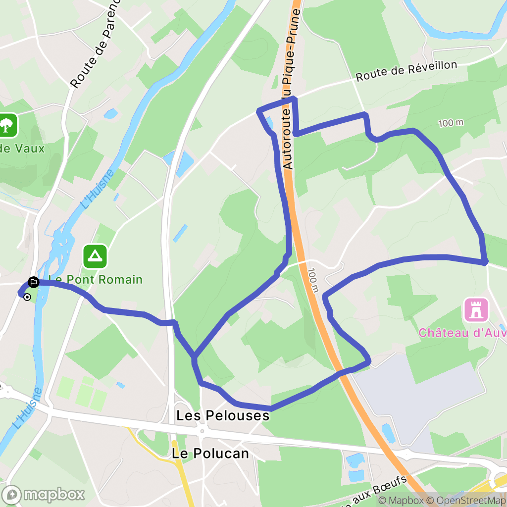 Yvré-l'Évêque : carte du parcours de randonnée - France