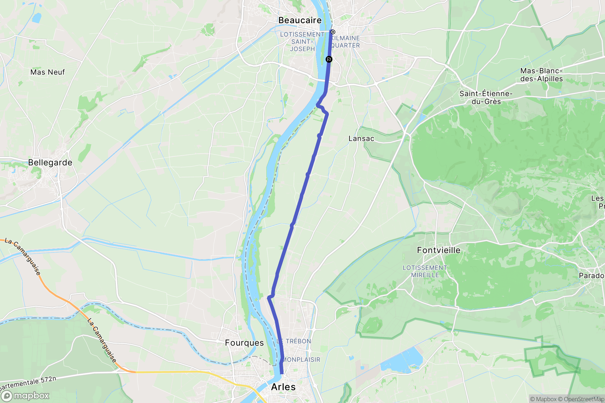 Tarascon : carte du parcours de randonnée - France