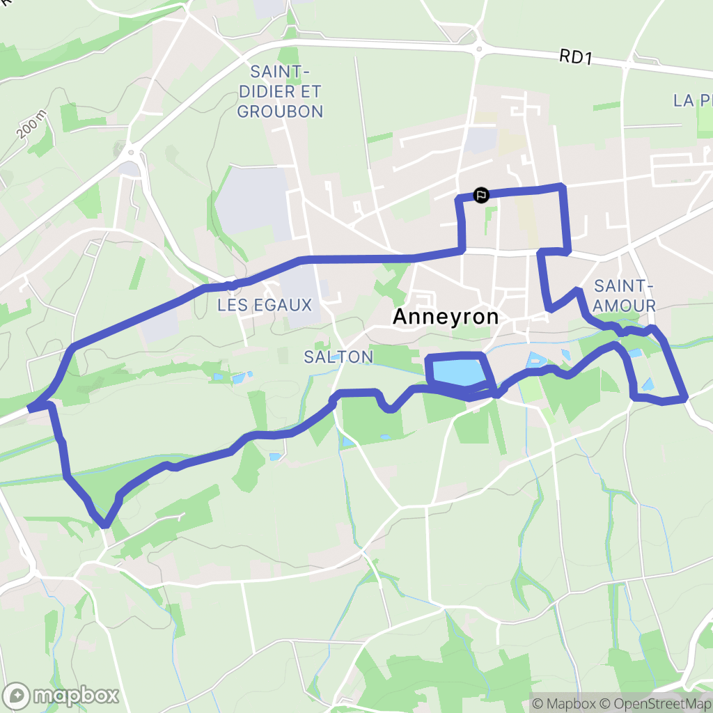 Anneyron : carte du parcours de randonnée - France