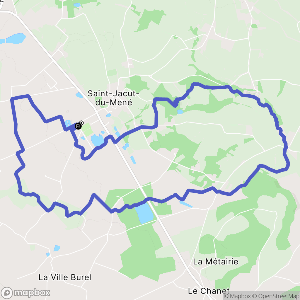 Le Mené : carte du parcours de randonnée - France