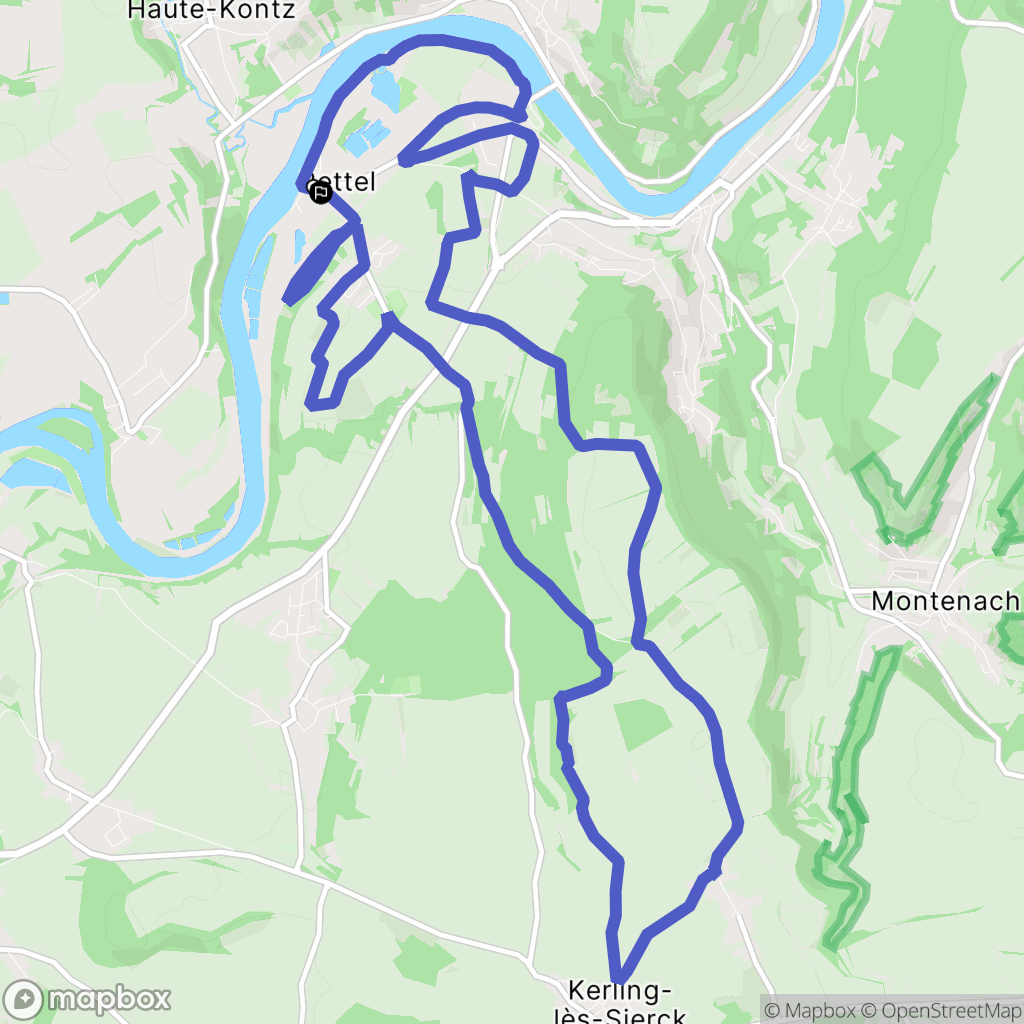 Rettel : carte du parcours de randonnée - France
