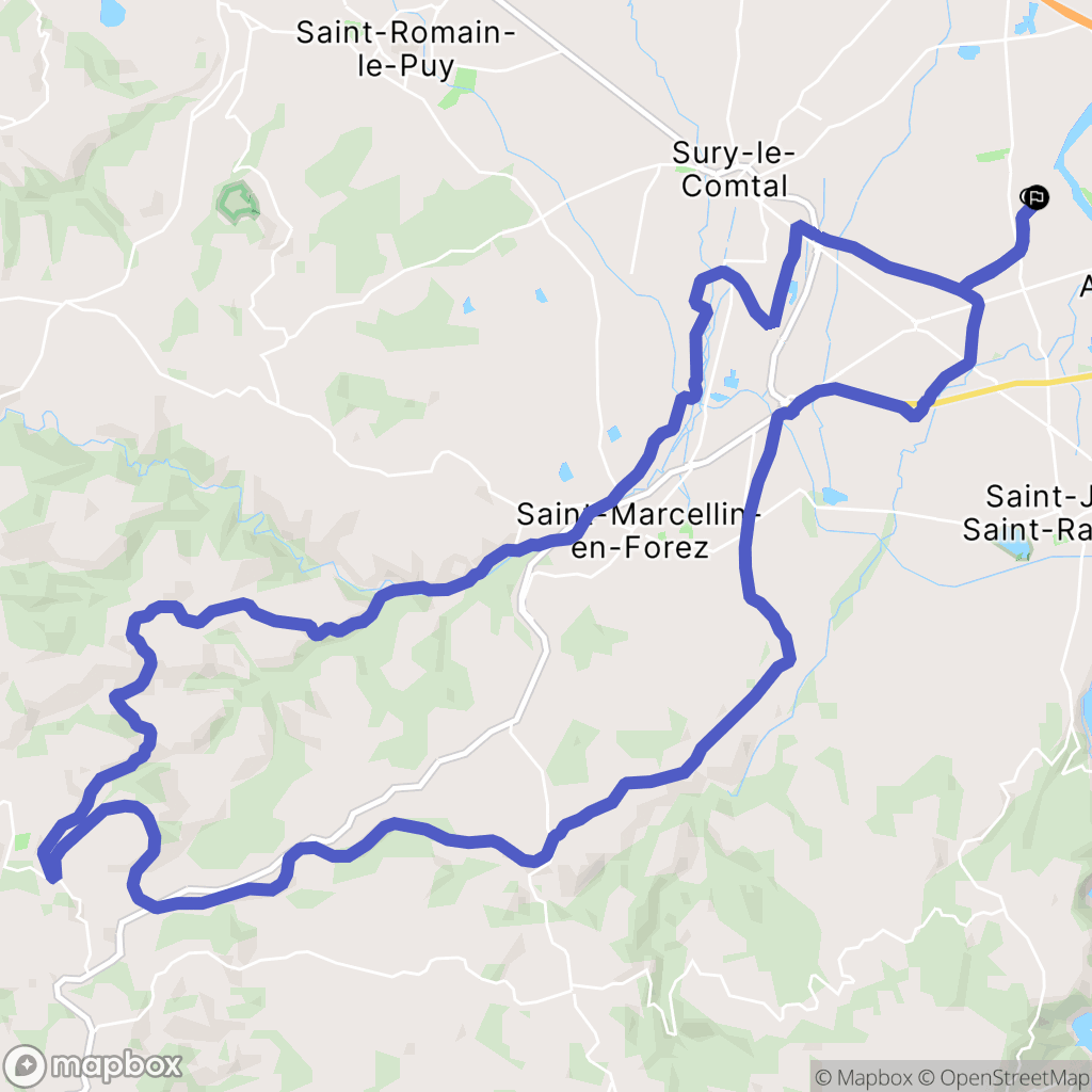 Saint-Cyprien : carte du parcours de randonnée - France