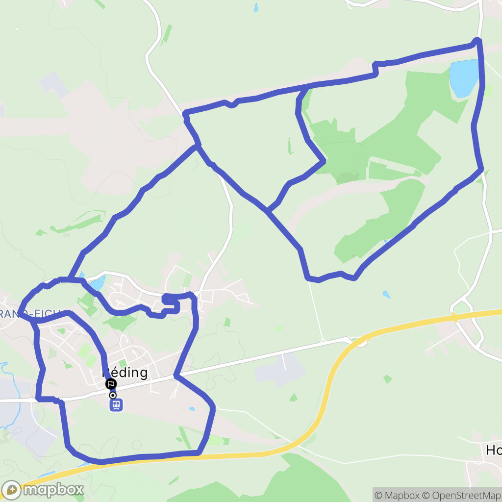 Réding : carte du parcours de randonnée - France