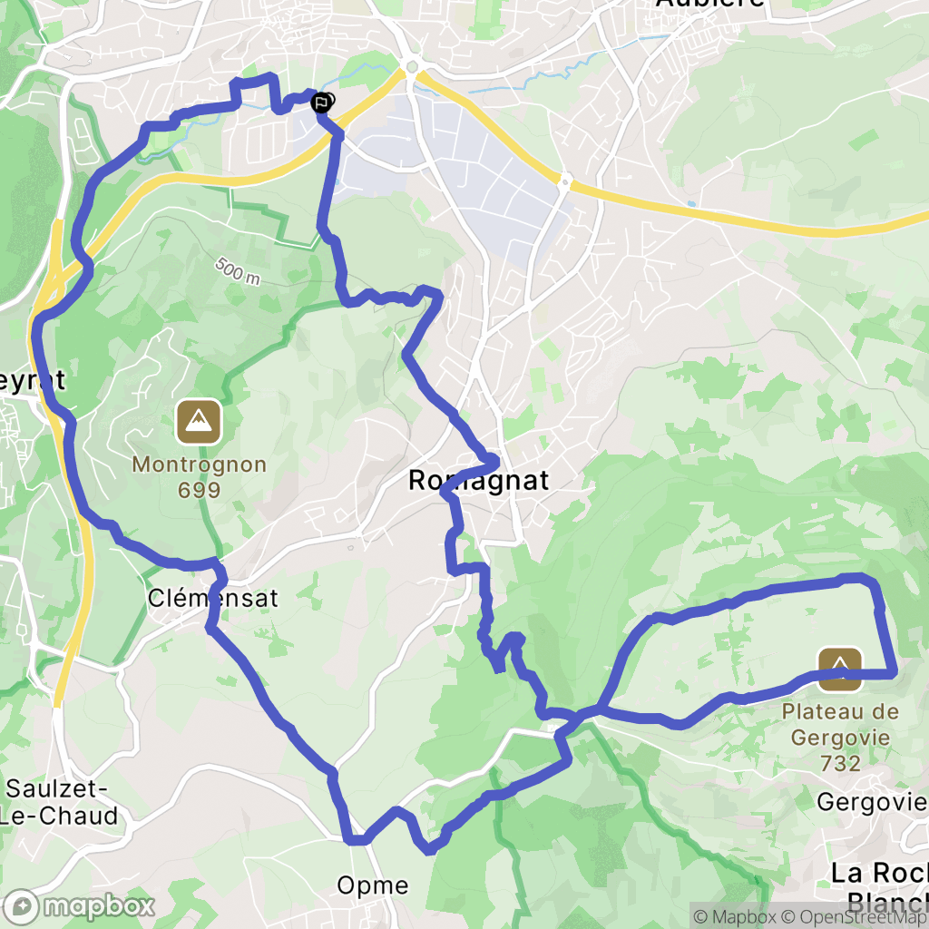 Beaumont : carte du parcours de randonnée - France