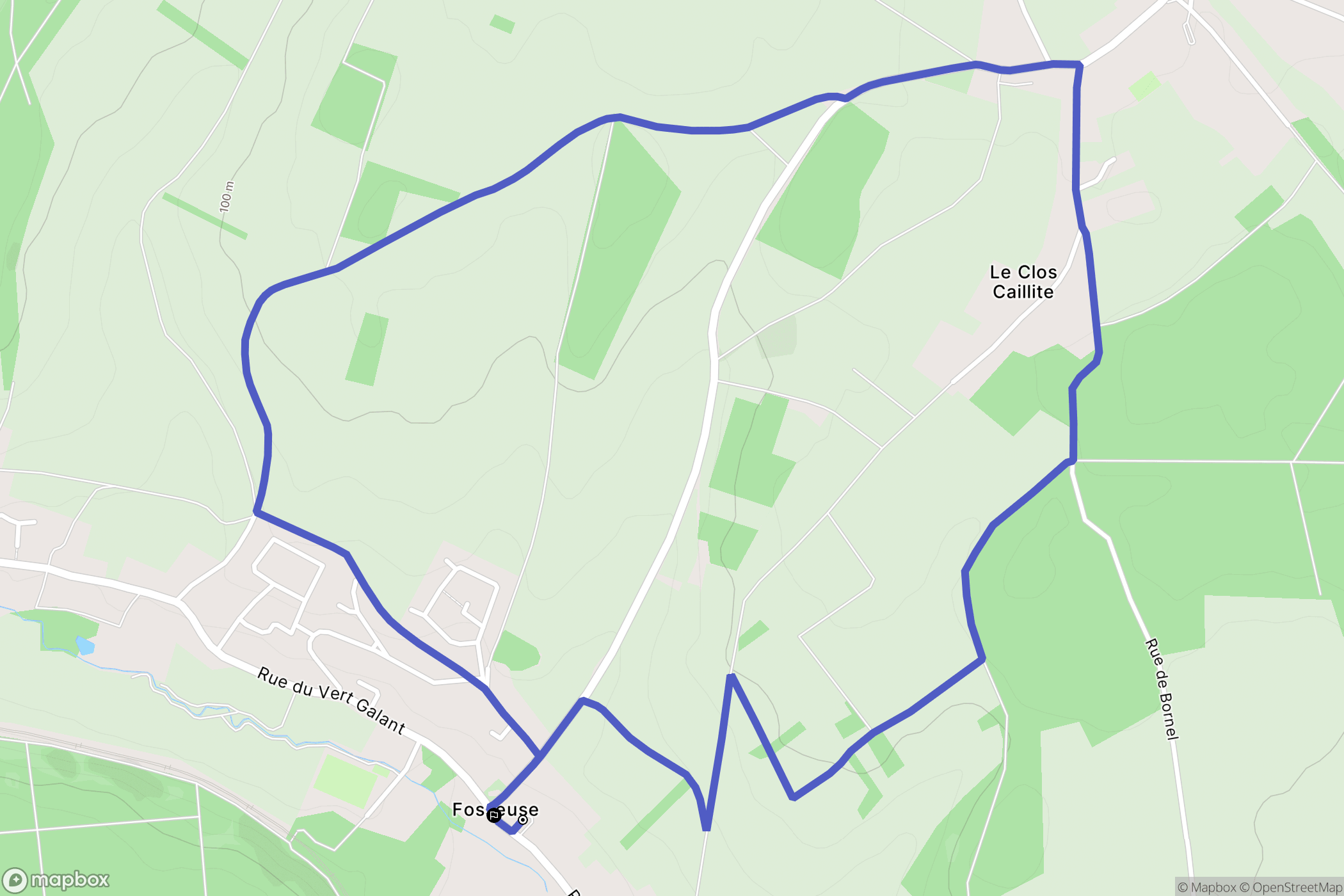 Bornel : carte du parcours de randonnée - France