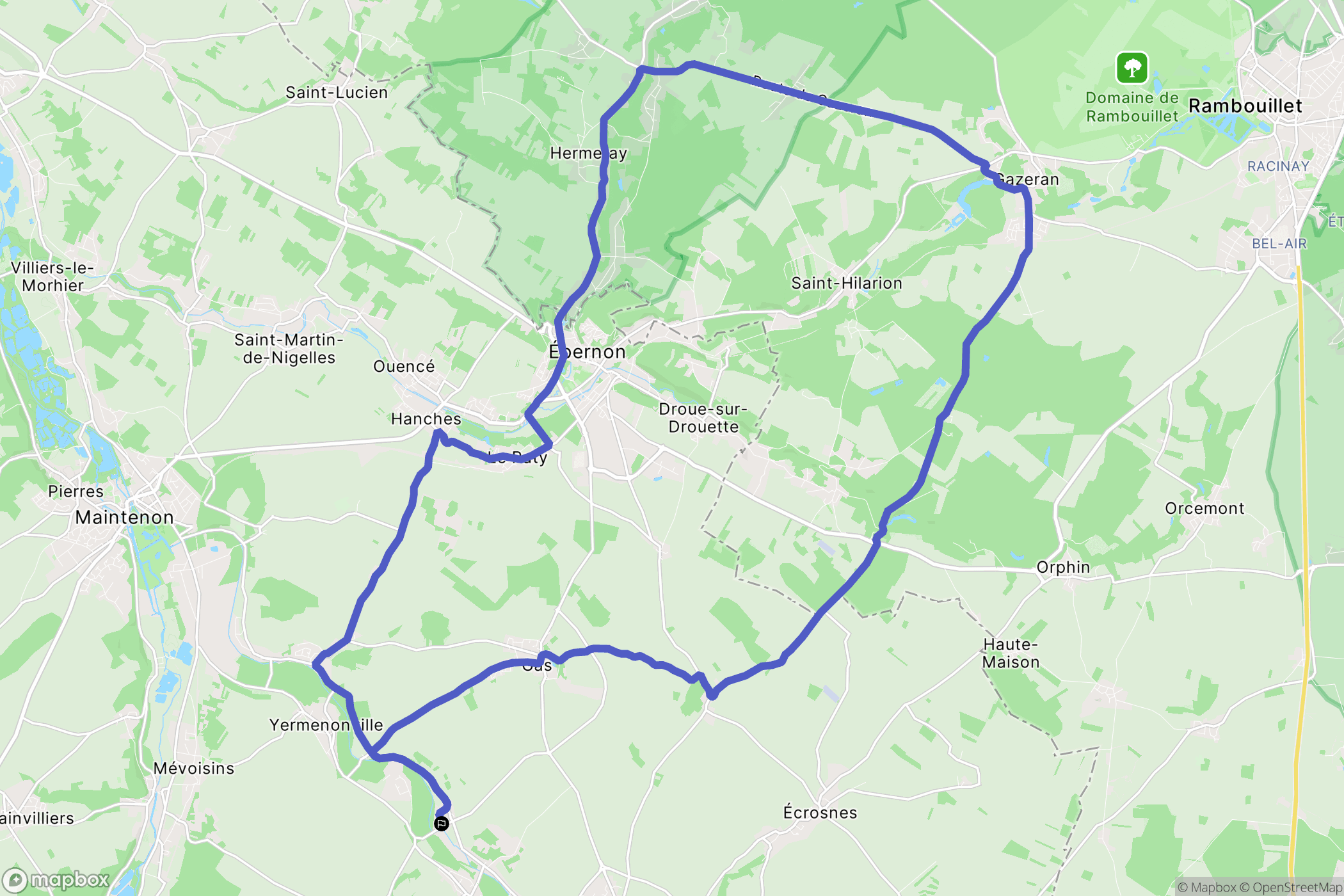 Bailleau-Armenonville : carte du parcours de randonnée - France