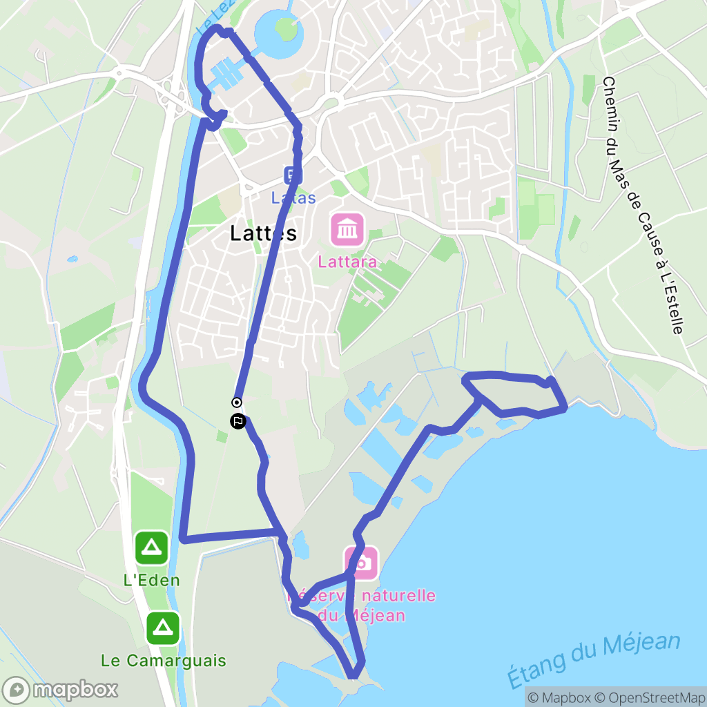 Lattes : carte du parcours de randonnée - France