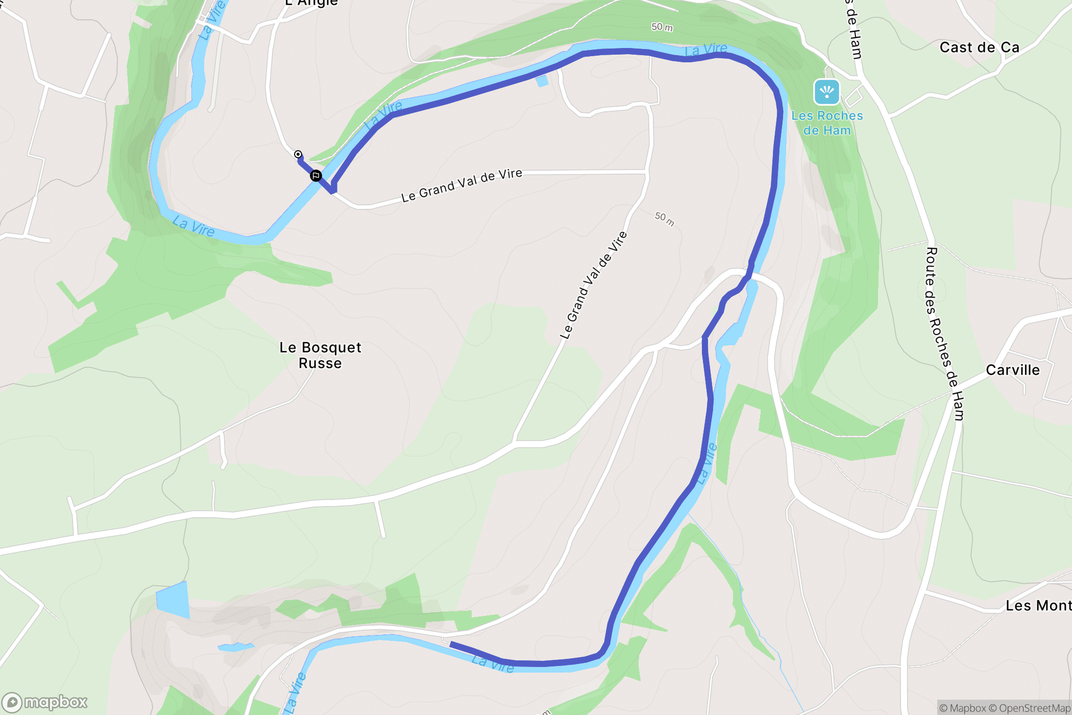 Condé-sur-Vire : carte du parcours de randonnée - France