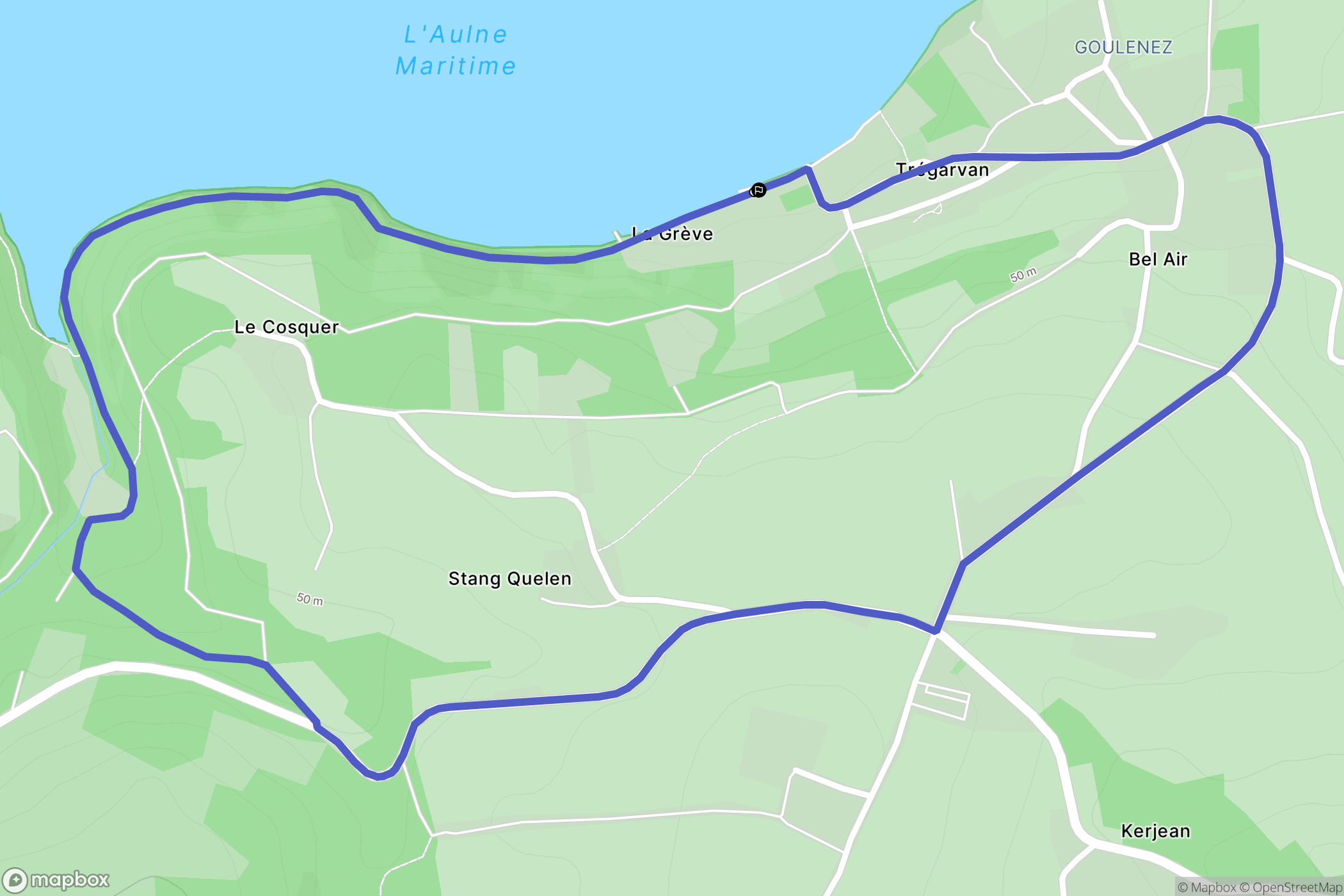 Trégarvan : carte du parcours de randonnée - France