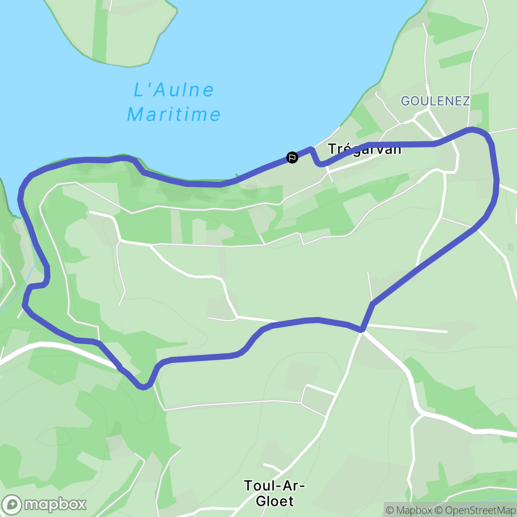 Trégarvan : carte du parcours de randonnée - France
