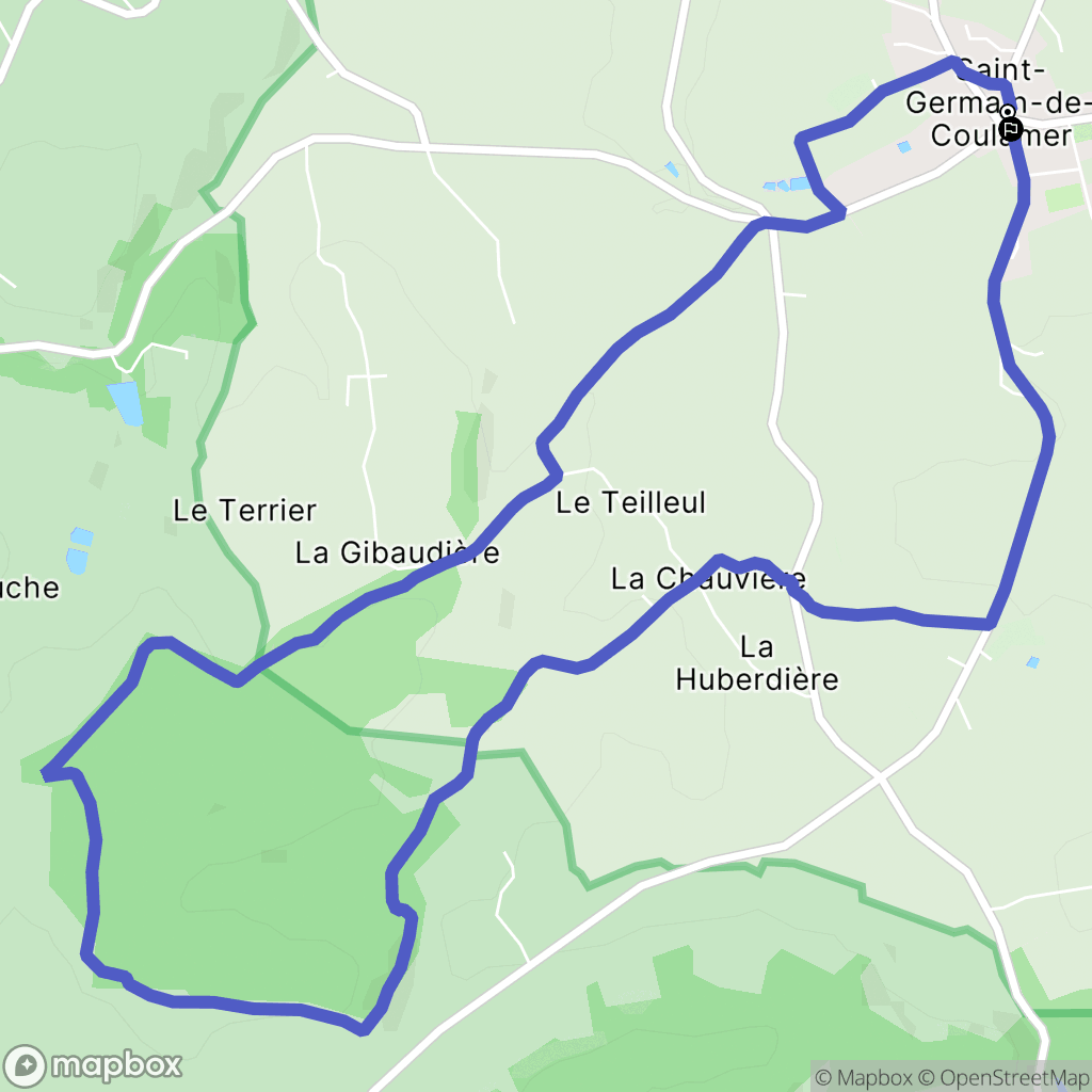 Saint-Germain-de-Coulamer : carte du parcours de randonnée - France