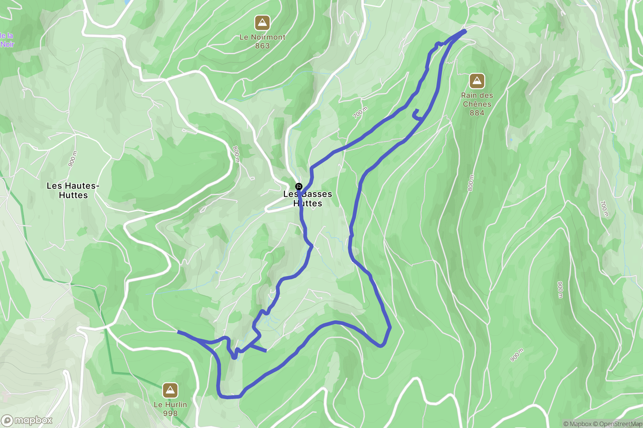 Orbey : carte du parcours de randonnée - France