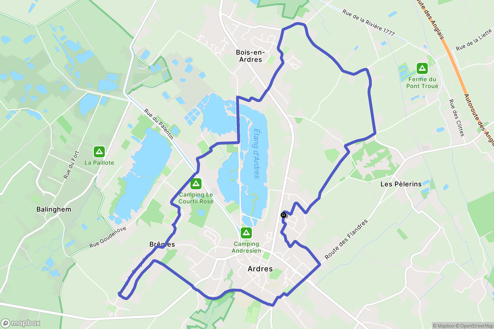 Ardres : carte du parcours de randonnée - France
