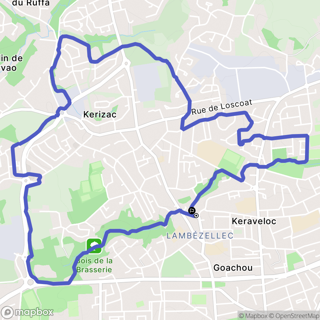 Brest : carte du parcours de randonnée - France