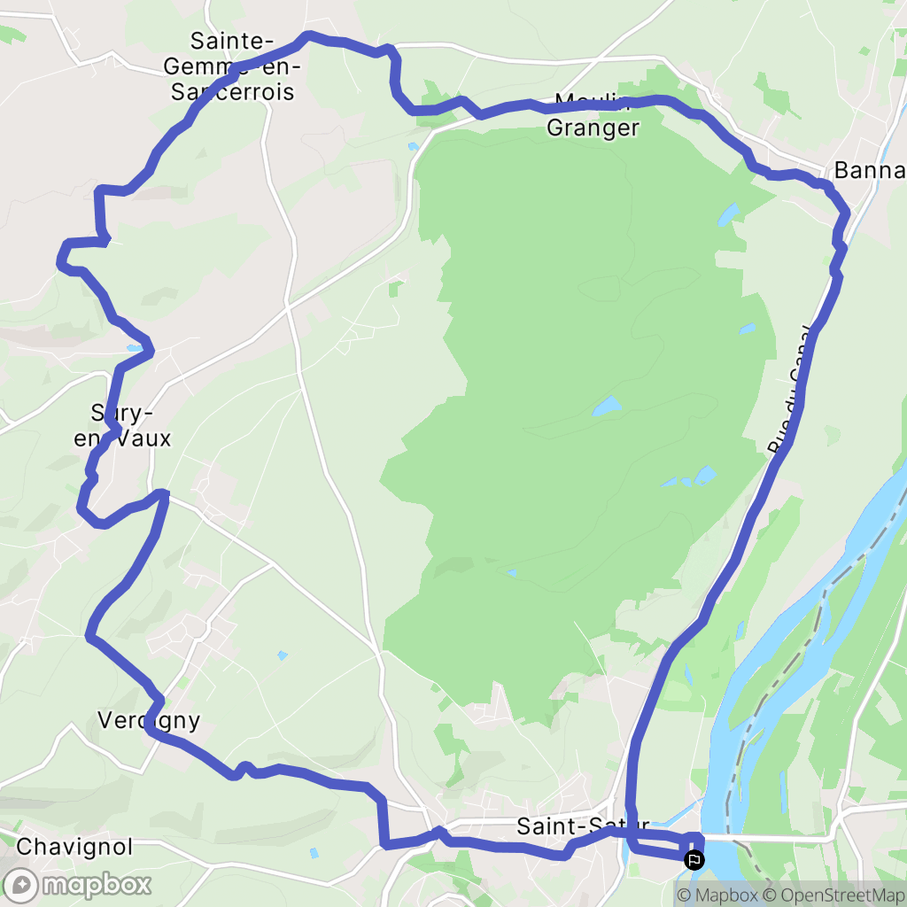Saint-Satur : carte du parcours de randonnée - France