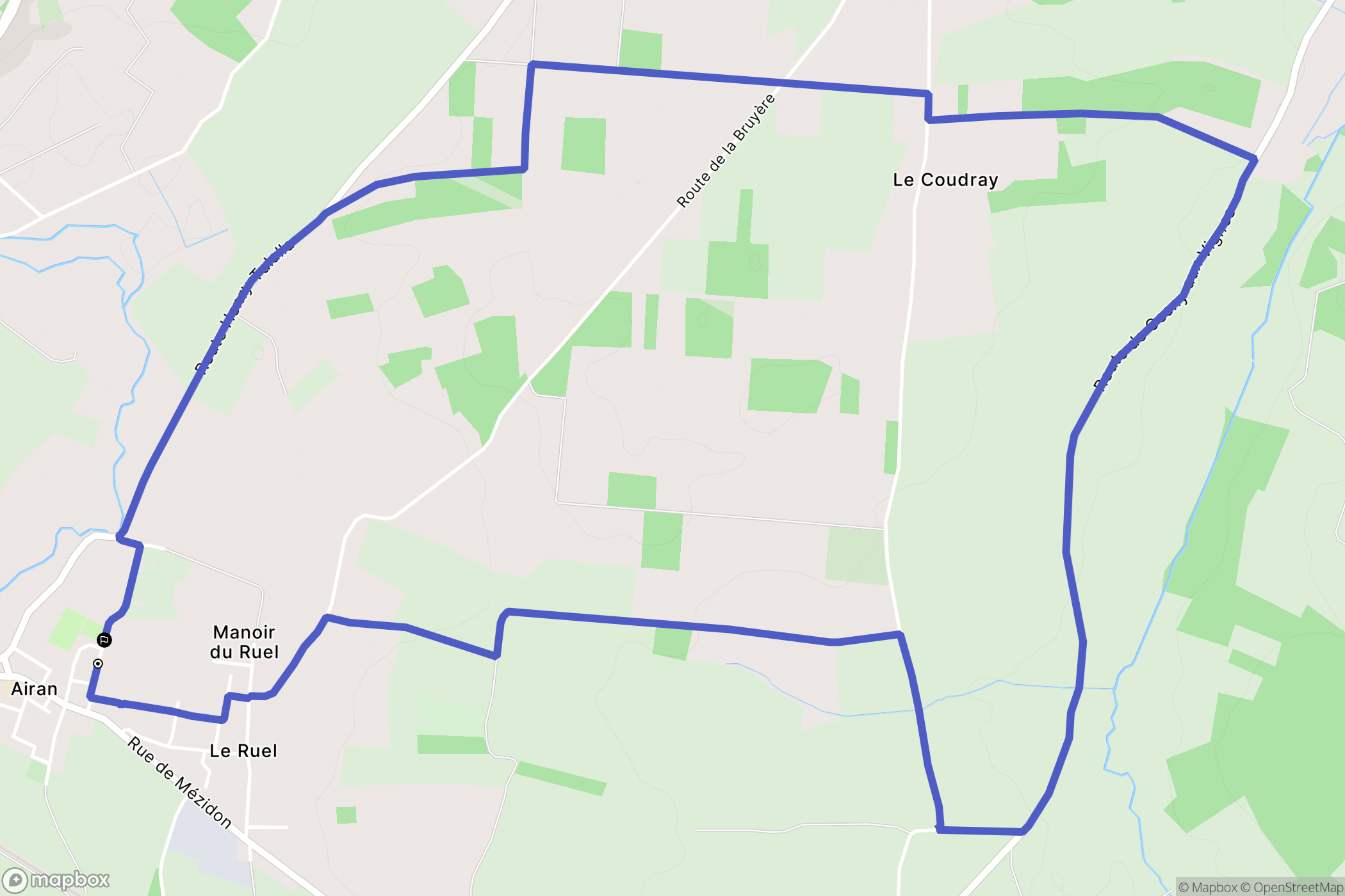 Valambray : carte du parcours de randonnée - France