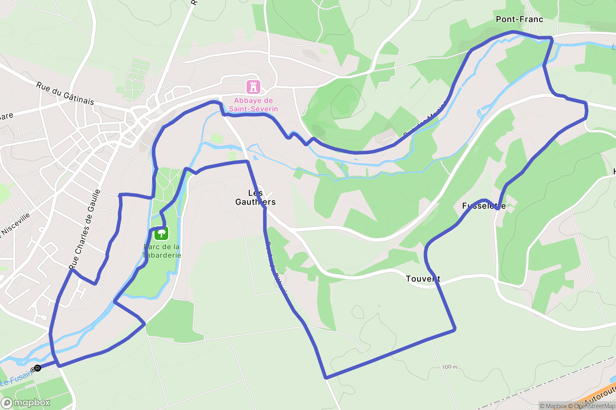 Château-Landon : carte du parcours de randonnée - France