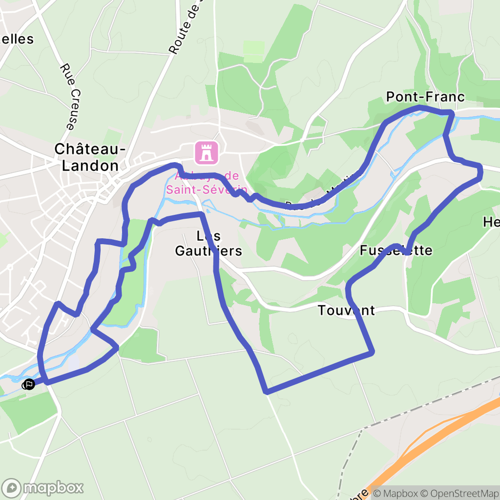 Château-Landon : carte du parcours de randonnée - France