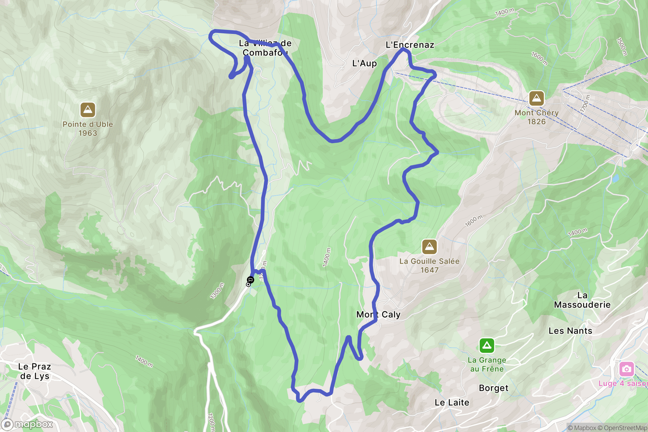 Taninges : carte du parcours de randonnée - France