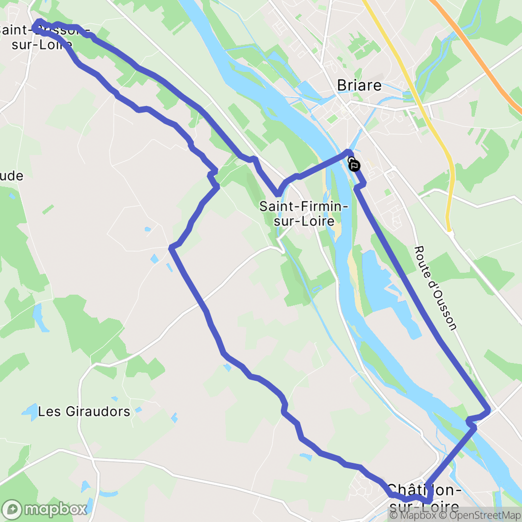 Briare : carte du parcours de randonnée - France
